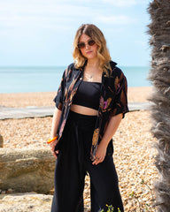 Turn Up Sleeve Shirt - Wheat Batik-Shirts-Siesta Crafts