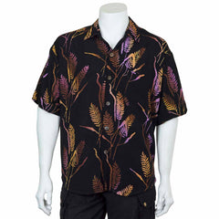 Turn Up Sleeve Shirt - Wheat Batik-Shirts-Siesta Crafts