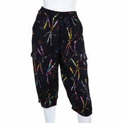 Cropped Trousers - Dragonfly Batik-Trousers-Siesta Crafts