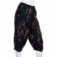 Cropped Trousers - Dragonfly Batik-Trousers-Siesta Crafts