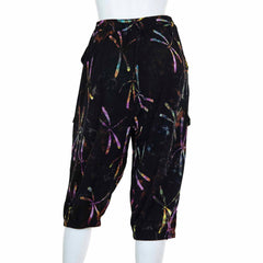 Cropped Trousers - Dragonfly Batik-Trousers-Siesta Crafts