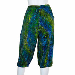Cropped Trousers - Lagoon Batik-Trousers-Siesta Crafts
