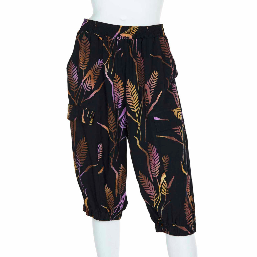 Cropped Trousers - Wheat Batik-Trousers-Siesta Crafts