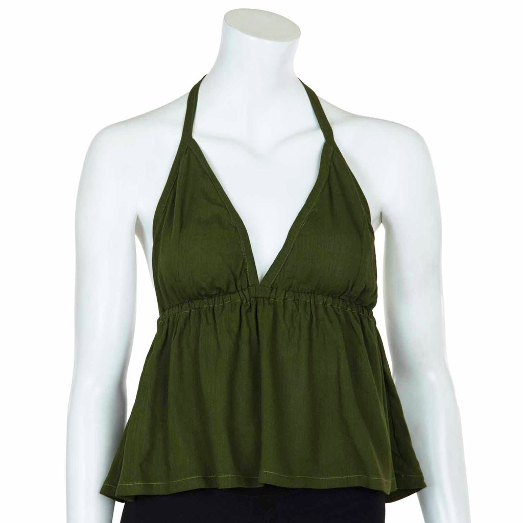 Crinkle Halter Hanky Top-Tops-Siesta Crafts