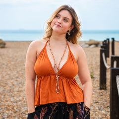 Crinkle Halter Hanky Top-Tops-Siesta Crafts