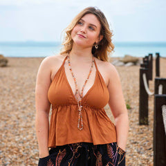 Crinkle Halter Hanky Top-Tops-Siesta Crafts
