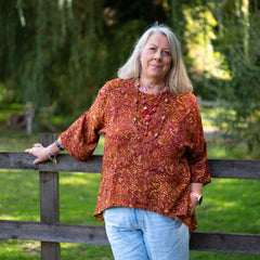 Hanky Hem Smock Top - Autumn Thistle Batik