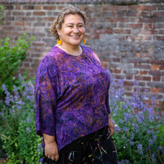 Hanky Hem Smock Top - Summer Vine Batik-Tops-Siesta Crafts