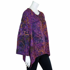 Hanky Hem Smock Top - Summer Vine Batik-Tops-Siesta Crafts