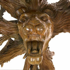 Carved Lion Head In Roots-Ornaments & Figurines-Siesta Crafts