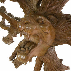 Carved Lion Head In Roots-Ornaments & Figurines-Siesta Crafts