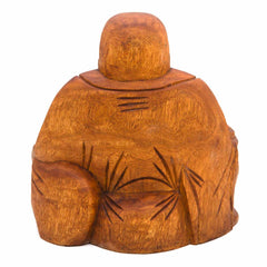 Laughing Buddha Woodcarving 30cm-Buddhism-Siesta Crafts
