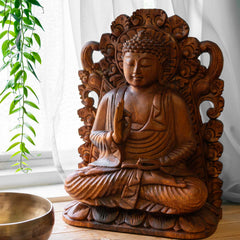 Buddha In Carved Doorway 40cm