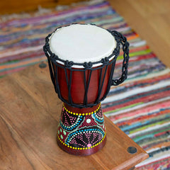 Small Painted Djembe Drum-Drums-Siesta Crafts