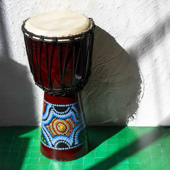 Medium Painted Djembe-Drums-Siesta Crafts