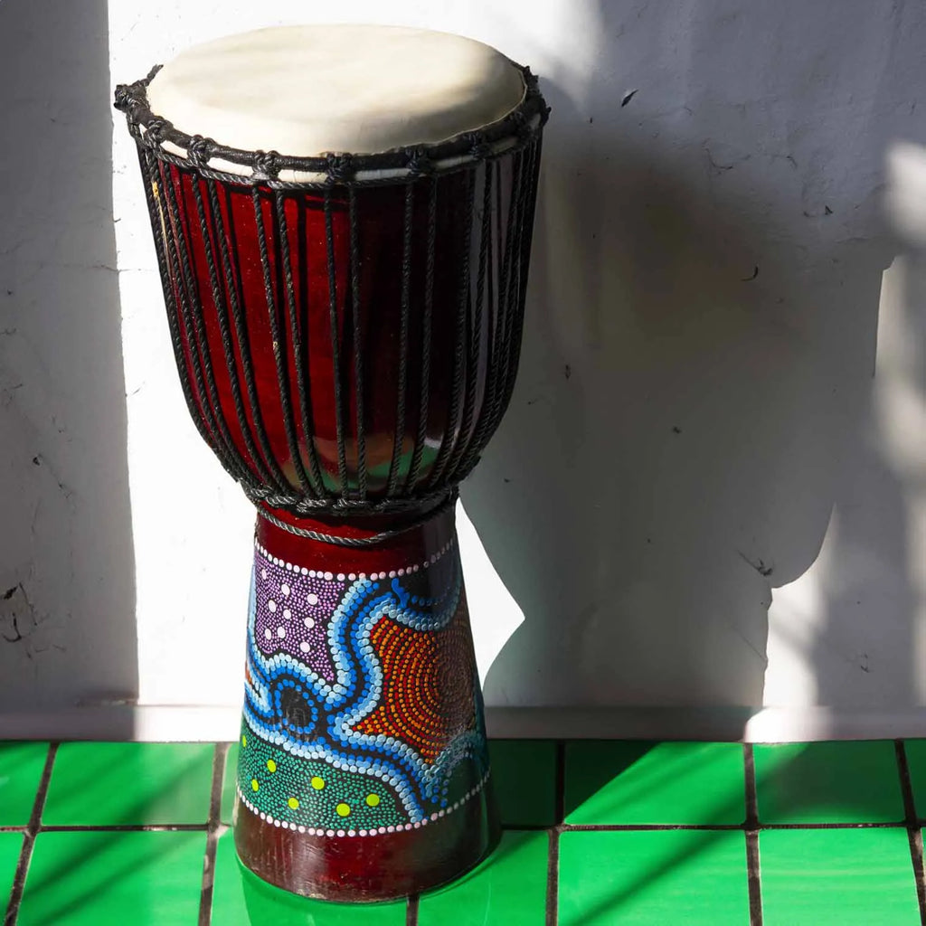 Large Painted Djembe-Drums-Siesta Crafts