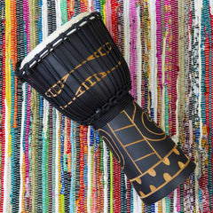 Dark Carved Good Quality Djembe 50cm-Drums-Siesta Crafts