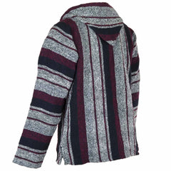 Baja Top - Maroon, Black and White-Baja Hoodies-Siesta Crafts