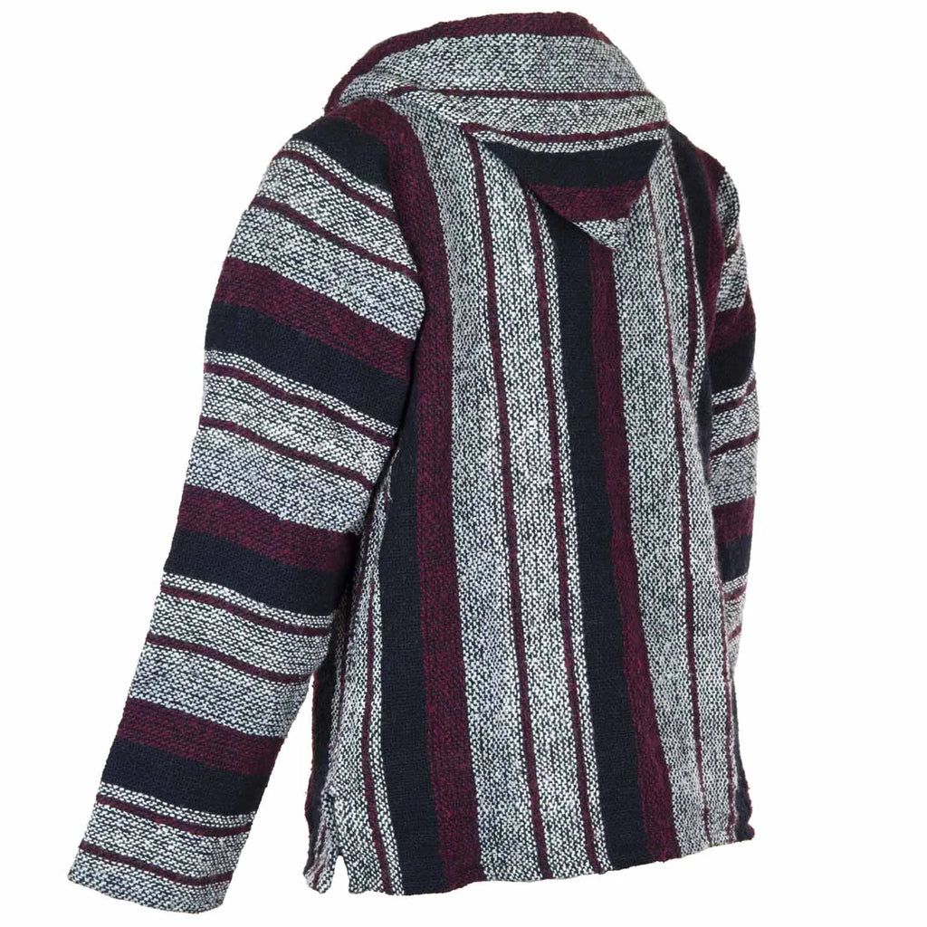 Baja Top - Maroon, Black and White-Baja Hoodies-Siesta Crafts
