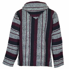 Baja Top - Maroon, Black and White-Baja Hoodies-Siesta Crafts