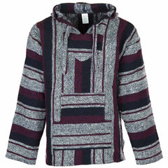 Baja Top - Maroon, Black and White-Baja Hoodies-Siesta Crafts