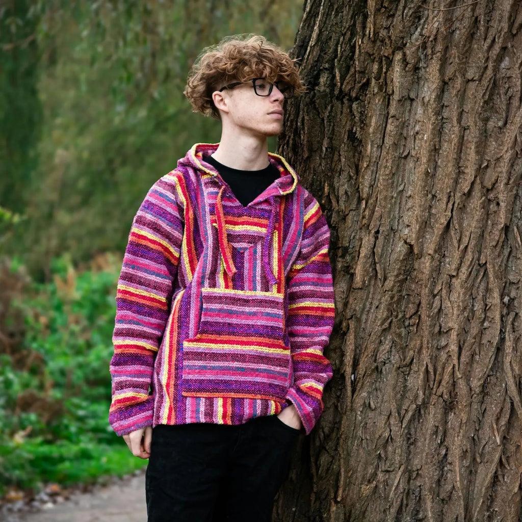 Baja Top - Pink Stripe-Baja Hoodies-Siesta Crafts