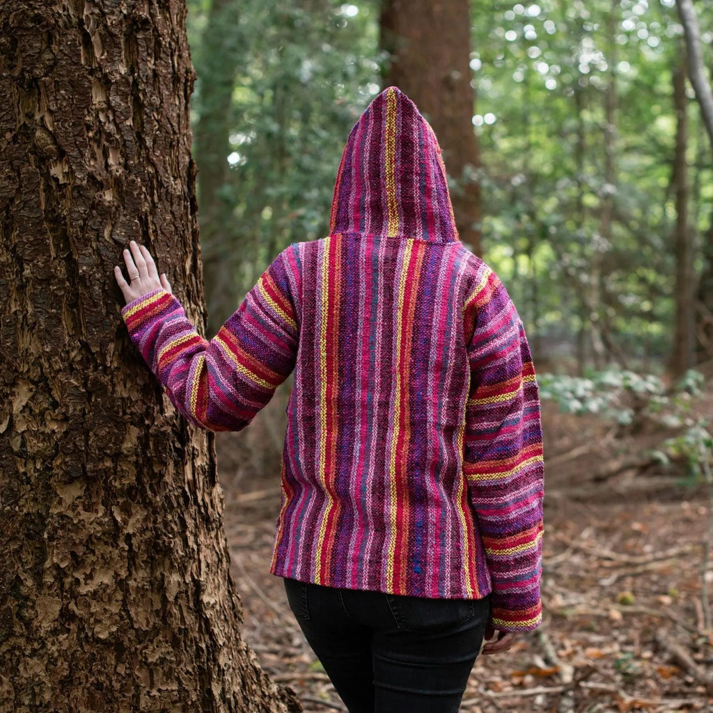 Baja Top - Pink Stripe-Baja Hoodies-Siesta Crafts