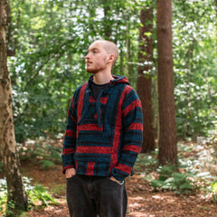 Baja Top - Red, Blue and Black-Baja Hoodies-Siesta Crafts
