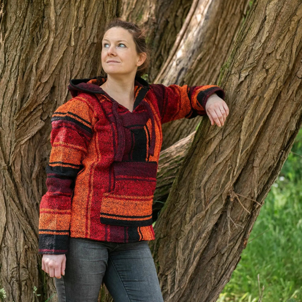 Baja Top - Sunset Orange-Baja Hoodies-Siesta Crafts