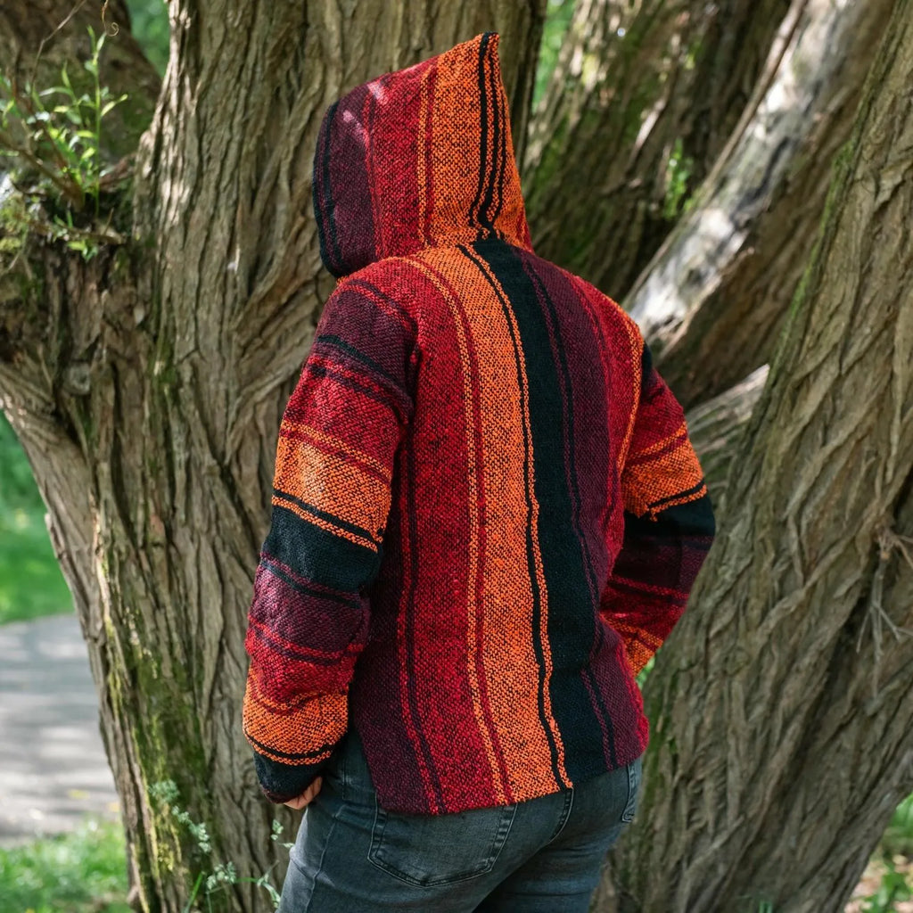 Baja Top - Sunset Orange-Baja Hoodies-Siesta Crafts
