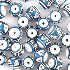 Blue Triangles Ball Bead-Beads & Buttons-Siesta Crafts