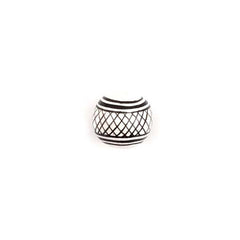 Black & White Crosshatch Ball Bead-Beads & Buttons-Siesta Crafts
