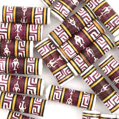 Banded Zig Zag Bird Barrel Bead-Beads & Buttons-Siesta Crafts