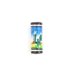 Blue Desert Scene Barrel Bead-Beads & Buttons-Siesta Crafts