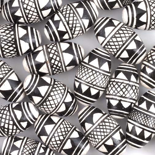 Black & White Oblong Bead-Beads & Buttons-Siesta Crafts