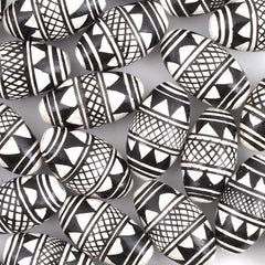 Black & White Oblong Bead-Beads & Buttons-Siesta Crafts