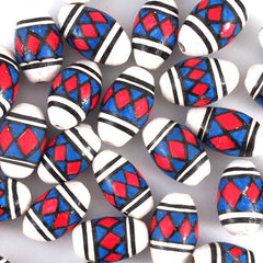 Red Diamonds Oblong Bead-Beads & Buttons-Siesta Crafts