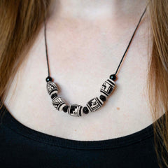 Monochrome Necklace-Necklaces & Pendants-Siesta Crafts