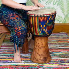 Large Fabric Covered Ghanaian Djembe (11" Head)-Drums-Siesta Crafts