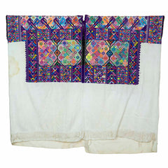 Antique Huipil - White and Purple-Central & South American-Siesta Crafts