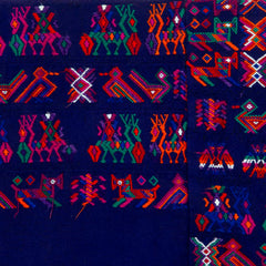 Antique Huipil - Purple with Embroidered Animals-Central & South American-Siesta Crafts
