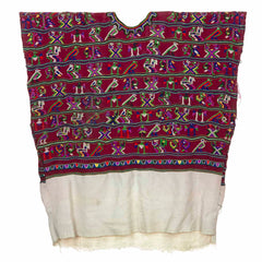 Antique Huipil - Maroon with Embroidered Birds-Central & South American-Siesta Crafts
