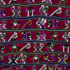 Antique Huipil - Maroon with Embroidered Birds-Central & South American-Siesta Crafts