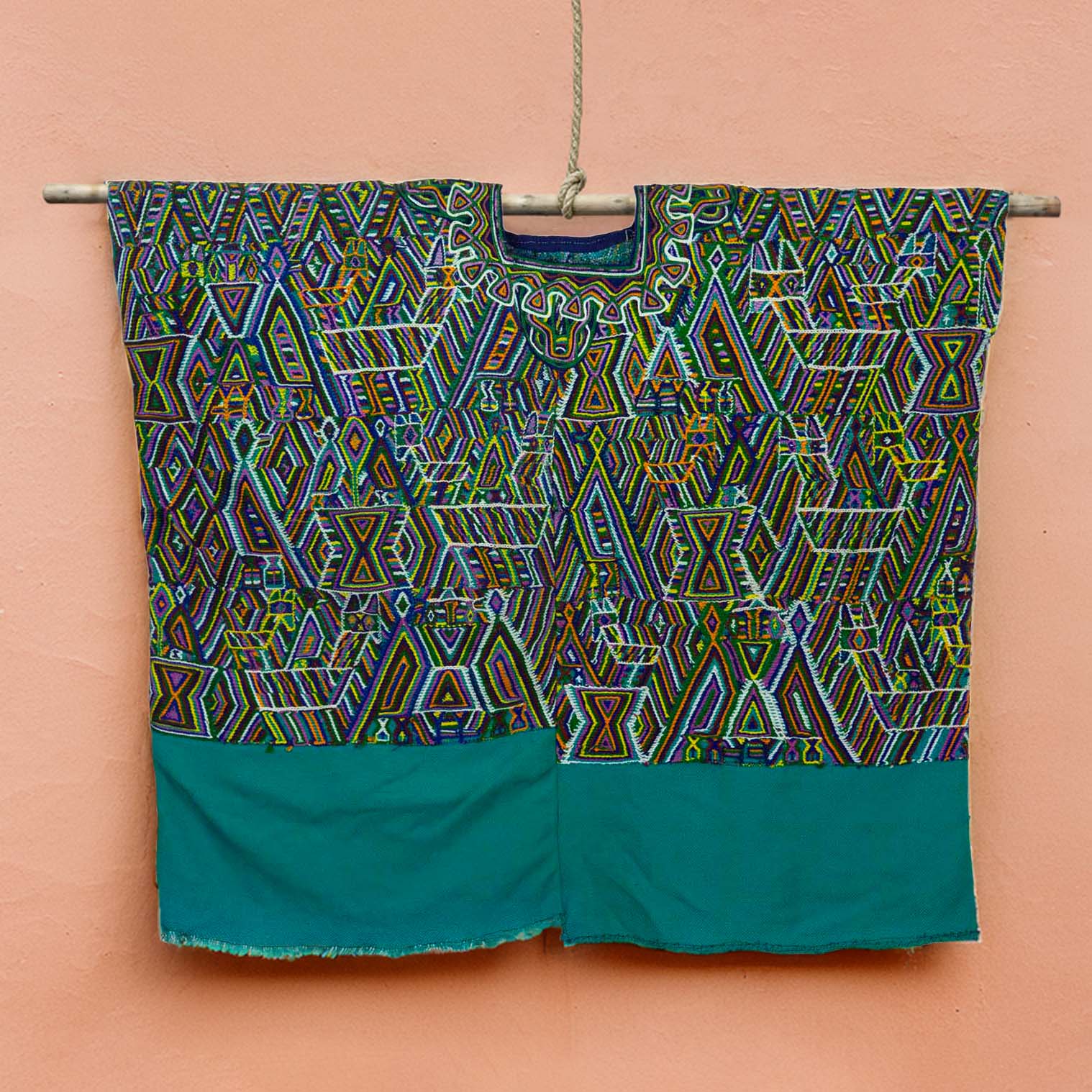 Antique Huipil - Green-Central & South American-Siesta Crafts