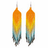 Long Tassel Glass Bead Earrings-Earrings-Siesta Crafts