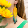 Long Tassel Glass Bead Earrings-Earrings-Siesta Crafts