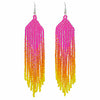 Long Tassel Glass Bead Earrings-Earrings-Siesta Crafts