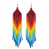 Long Tassel Glass Bead Earrings-Earrings-Siesta Crafts