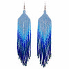 Long Tassel Glass Bead Earrings-Earrings-Siesta Crafts
