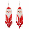 Glass Bead Santa Tassel Earrings Large-Earrings-Siesta Crafts